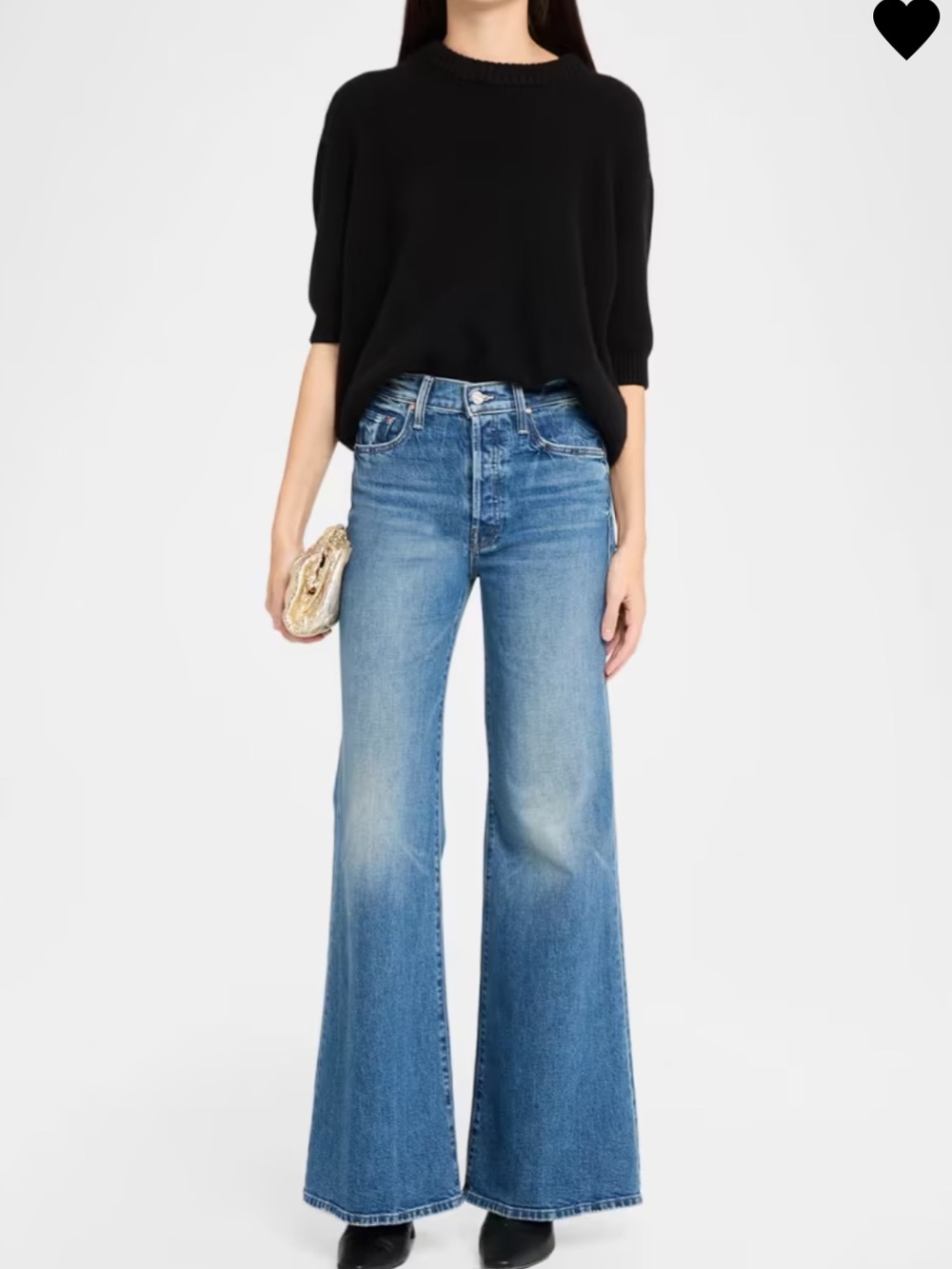 Mother Wide Jeans in Medium Blue